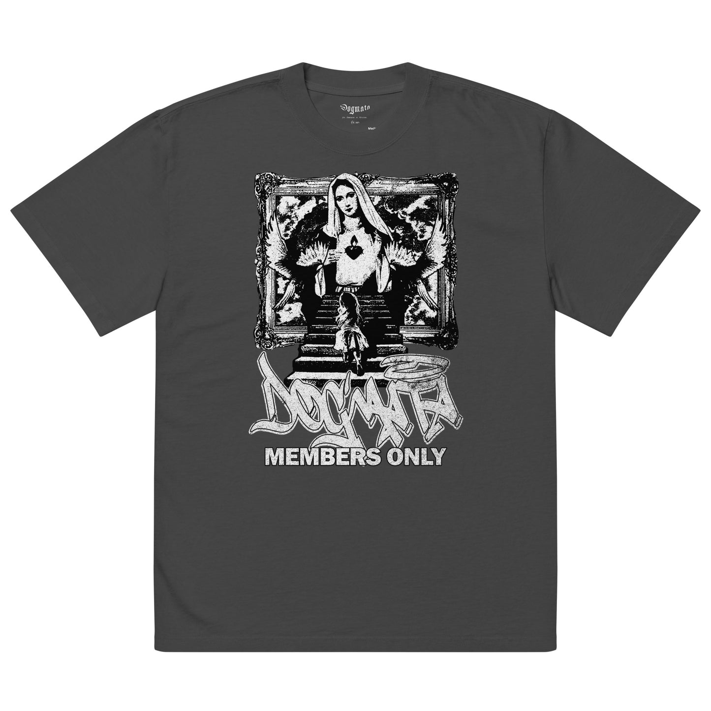Oversized-Faded-T-Shirt-Faded-Black-Dark Grey Front-View