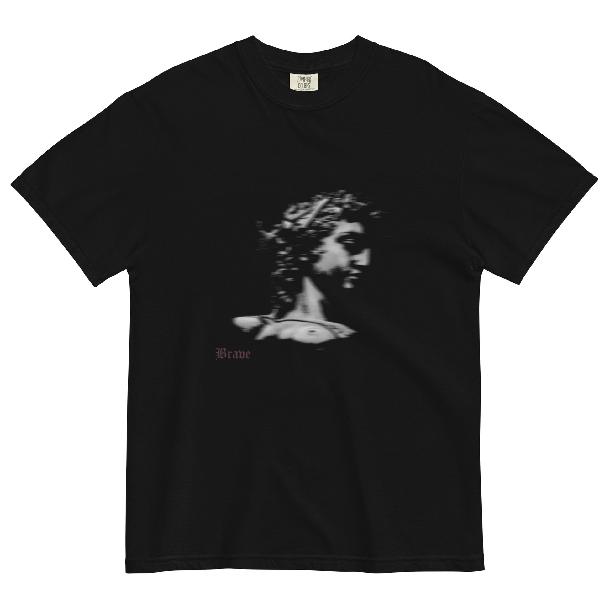 Mens-Garment-Dyed-Heavyweight-T-Shirt-Black-Back-View Graphic Of Perseus
