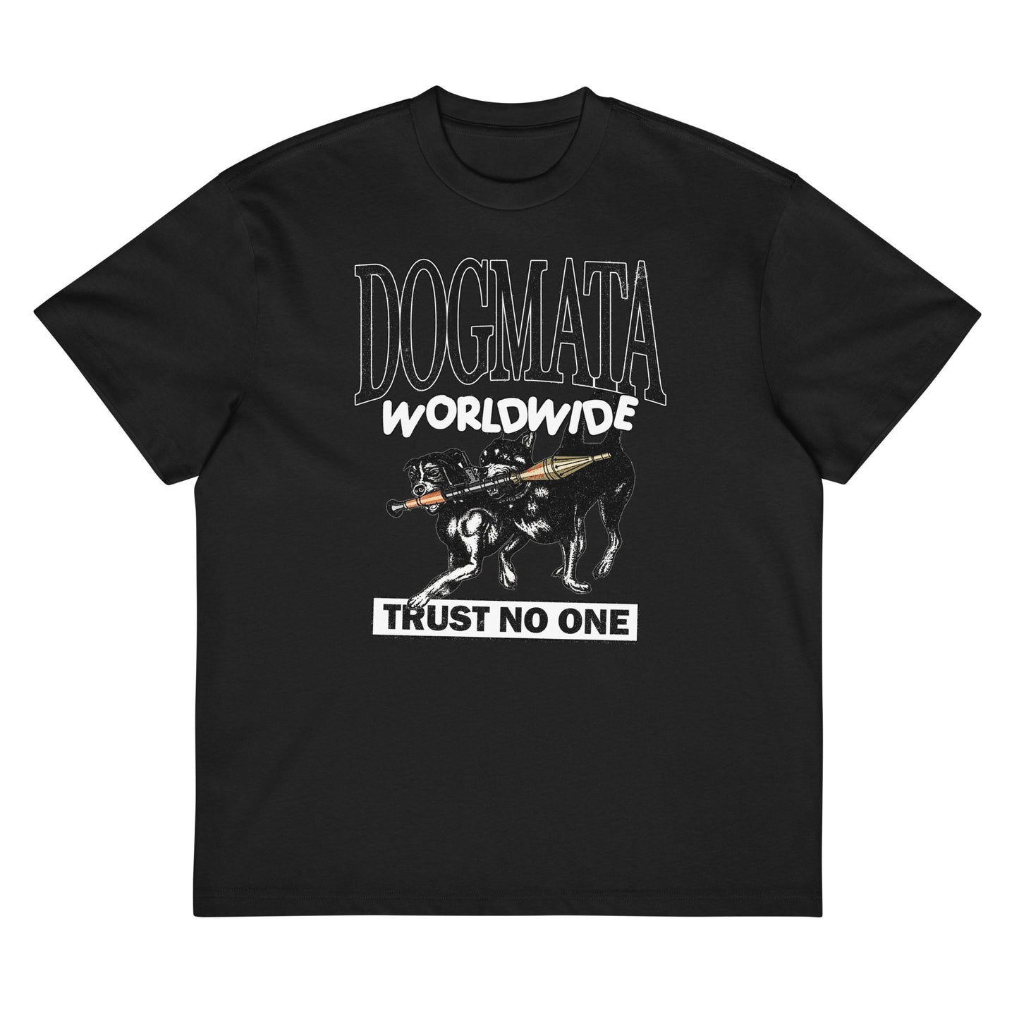 Mens Oversize Box T-Shirt  Black Front View