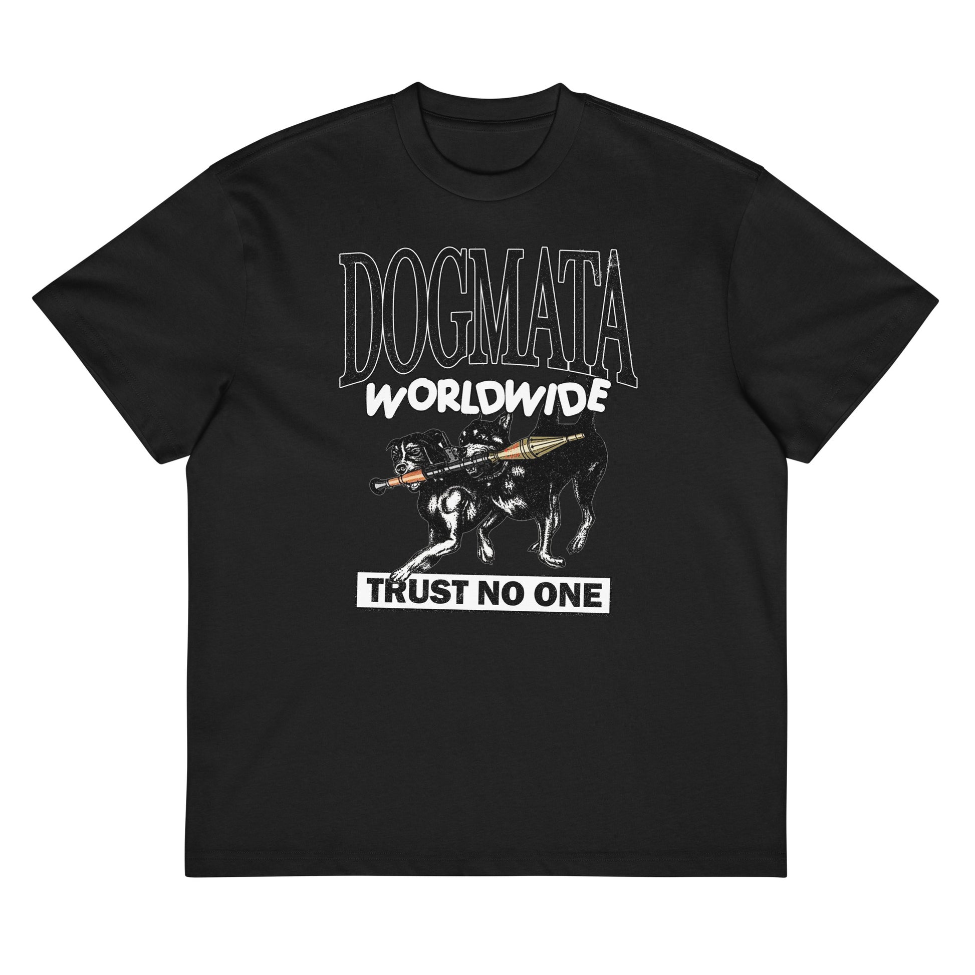 Mens Oversize Box T-Shirt  Black Front View