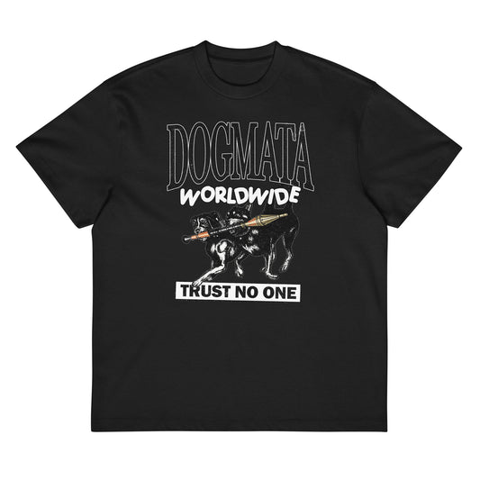 Mens Oversize Box T-Shirt  Black Front View