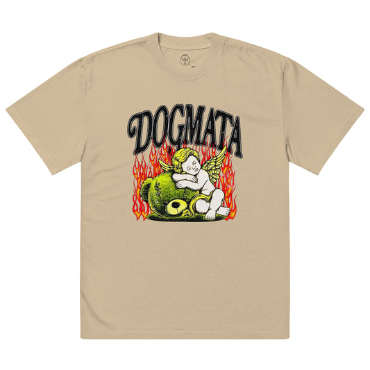 Oversized Faded Khaki T-Shirt Front View