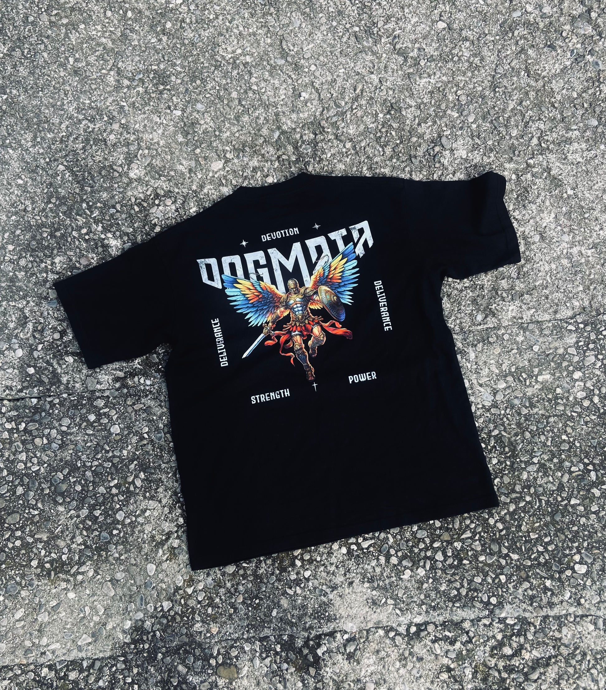 Unisex-100% Cotton-Oversized-High-Neck-T-Shirt-Black-Back