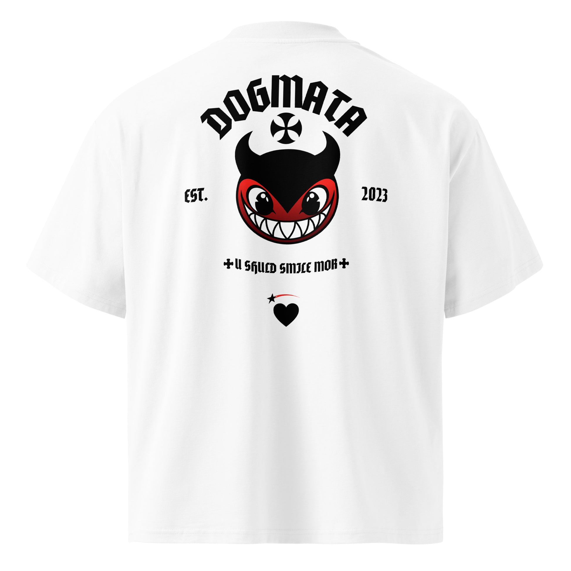 Unisex White oversized t Shirt Whit Back View