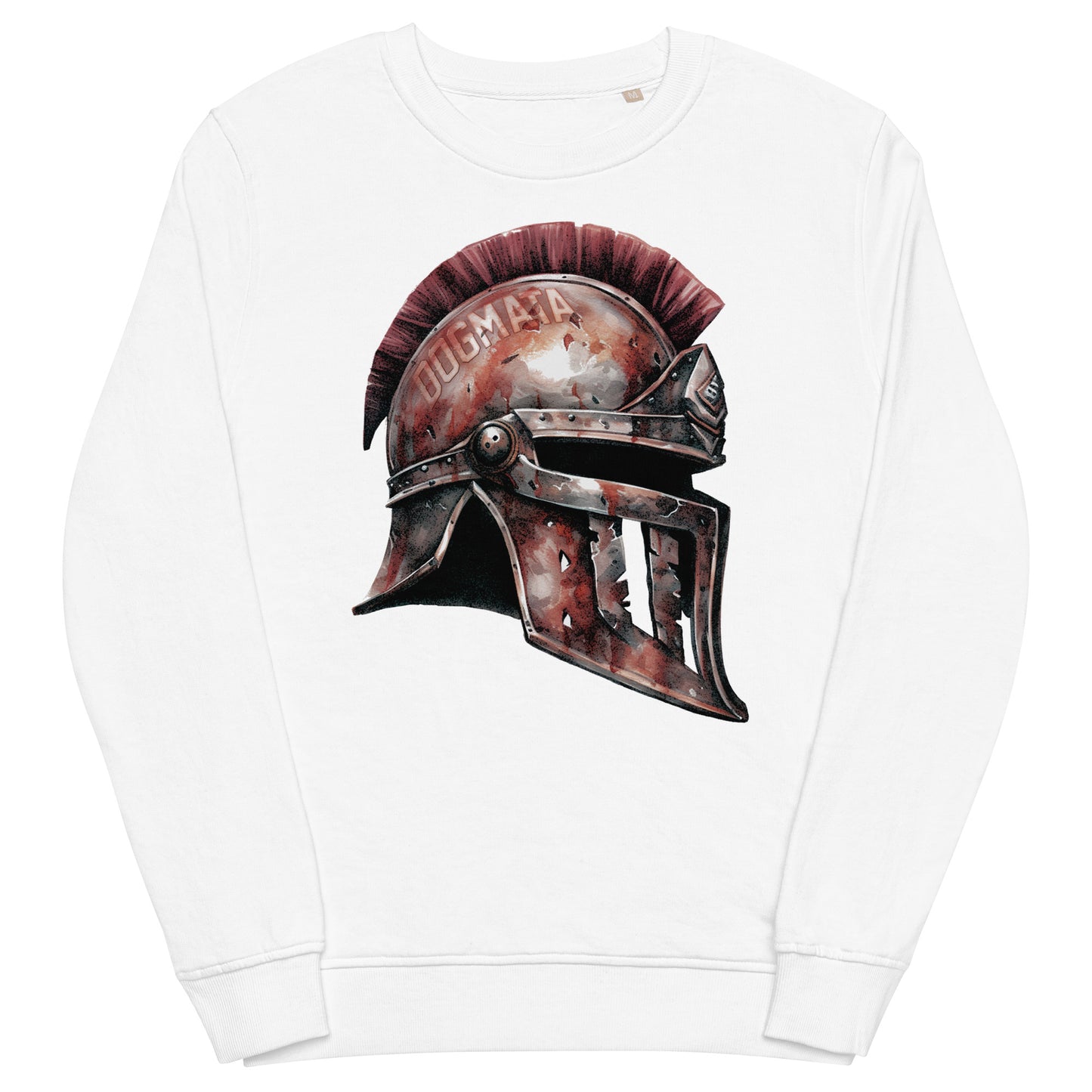 Unisex-Organic-Sweatshirt-White-With Design Front-View