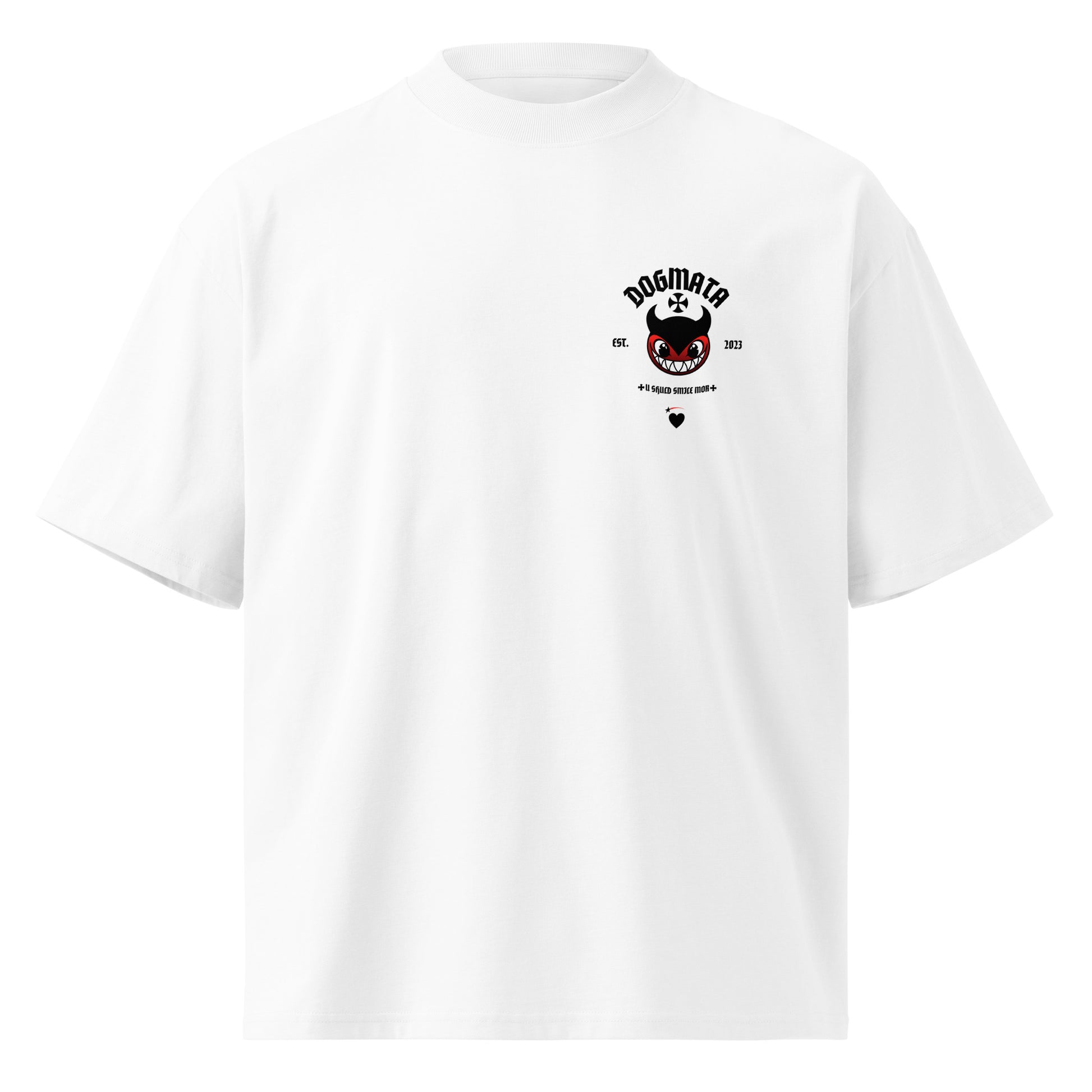 Unisex White Oversized T Shirt White Front View